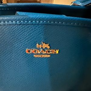 Blue COACH Margot Leather Satchel